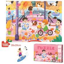 Puzzle de rompecabezas para niños que estimula el cerebro, de cartón grueso blanco, para niños y niñas de 3 a 6 años, de 100-24-38 piezas - multicolor - Ver 7