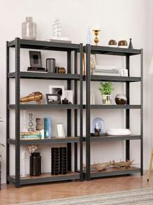 SONGMICS Shelving Unit, 30 X 75 X 150 Cm, 650 Kg Load Capacity (130 Kg Per Shelf), Industrial, Adjustable Storage Shelves, For Living Room, Kitchen, Garage, Rustic Brown And Black