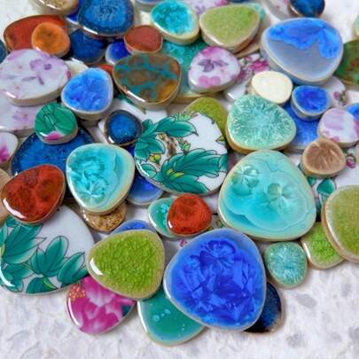 100g/200g Assorted Fusible Glass Gems For Mosaic Art And Crafts, Decorative Mosaic Glass Shards For DIY Projects And Home Decor, Essential For Design Creation And Graduation Project