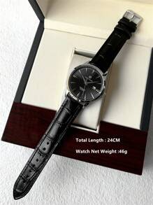 Pablo Raez 1pc Classicla Summer Accessories Man Watch Business Wristwatch For Gentleman Vintage Montre Stainless Steel Bracelets Chain IPS Silver Case Luxury Black Soft & Comfortable Microfiber Leather Fashion Metal Feeling Dial Design Calendar Top Brand New AAA Reloj 50M Waterproof Male Quartz Wristwatch