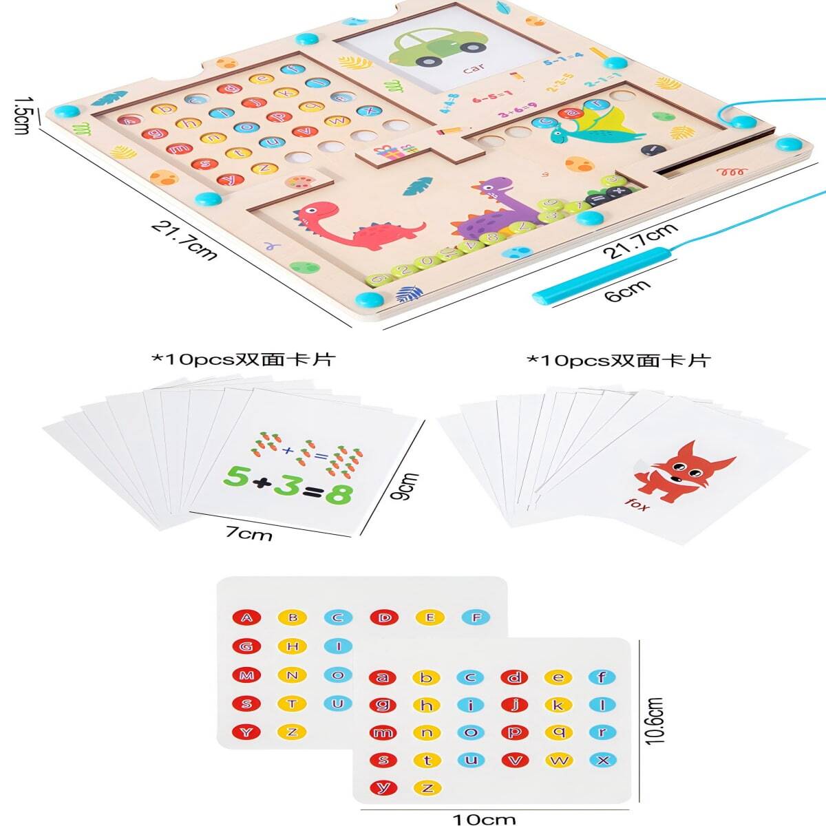 26 Peças Conjunto de Bolas de Letras e Números Magnéticas 3 em 1 de