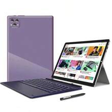 Nueva tableta PC de 14 pulgadas con Android 13, doble SIM, pantalla HD grande, teclado Bluetooth de 512 GB - Morado - Ver 3