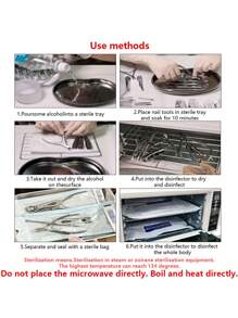 Paquete de 200 bolsas de esterilización autosellantes para herramientas de manicura, kits de eliminación y limado de uñas, bolsas de almacenamiento de instrumentos resistentes a altas temperaturas, suministros para uñas, herramientas para uñas, herramientas de arte para uñas, de vuelta a la escuela, uñas, herramientas para uñas postizas, herramientas de manicura y pedicura - Azul - Ver 10