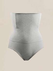 1 件装无缝高腰塑形内裤收腹提臀塑身短裤女士内衣平角提臀内裤 - 灰色 - 查看 12