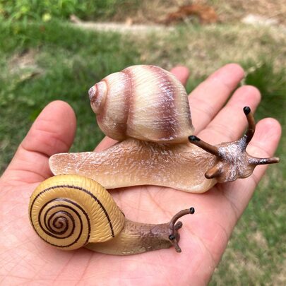 仿真爬虫模型蜗牛实心玩具小蜗牛模型微景观装饰摆件家居庭院造景沙盘摆件