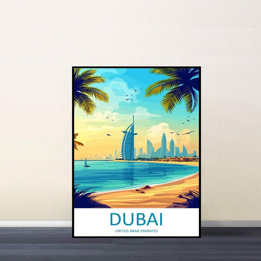 1pc Canvas Wall Art Dubai Travel Print Wall Art Wall Hanging Home Decor