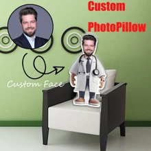 Personalized Customized Photo Pillow, Fun Doctor Style, Personalized , Multiple Sizes, Polyester Material, Soft And Comfortable, Suitable For Christmas And , Double-Sided Printing