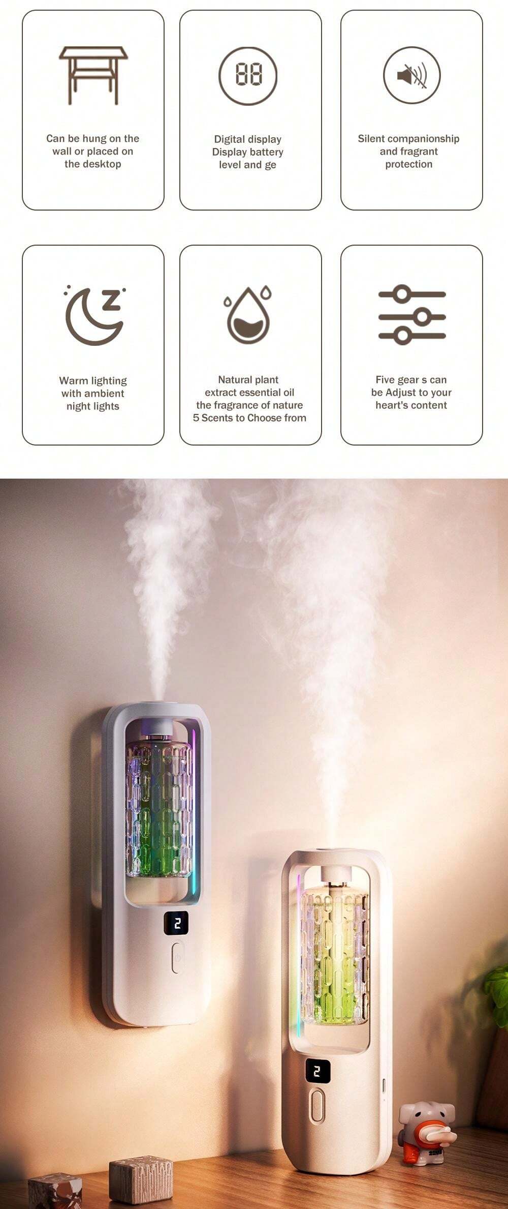 Home Fragrance Aroma Diffuser Scent Machine Bathroom Fresh Air
