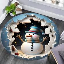 1 tấm thảm in hoa và người tuyết theo chủ đề Giáng sinh - Thảm tròn cho phòng khách, phòng ngủ, thảm phổ biến, đệm ghế, đồ trang trí phòng và thảm trải sàn - Đồ trang trí Giáng sinh 31*31 inch/39*39 inch/47*47 inch, đồ dùng cho tiệc Giáng sinh - Nhiều màu - Xem 19