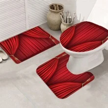 1 pezzo/4 pezzi Set bagno con tendina da palcoscenico teatrale vintage, tendina da doccia con sfondo di palcoscenico classico, tappetino da bagno, copri wc, tappetino antiscivolo a forma di U, tenda divisoria impermeabile per bagno, accessori per la decorazione della casa, set per la decorazione del bagno, con 12 ganci a forma di C inclusi, accessori per il bagno estivi, articoli di ritorno a scuola, 180 cm x 180 cm