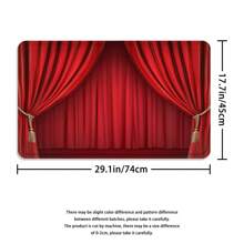 1 pezzo/4 pezzi Set bagno con tendina da palcoscenico teatrale vintage, tendina da doccia con sfondo di palcoscenico classico, tappetino da bagno, copri wc, tappetino antiscivolo a forma di U, tenda divisoria impermeabile per bagno, accessori per la decorazione della casa, set per la decorazione del bagno, con 12 ganci a forma di C inclusi, accessori per il bagno estivi, articoli di ritorno a scuola, 180 cm x 180 cm