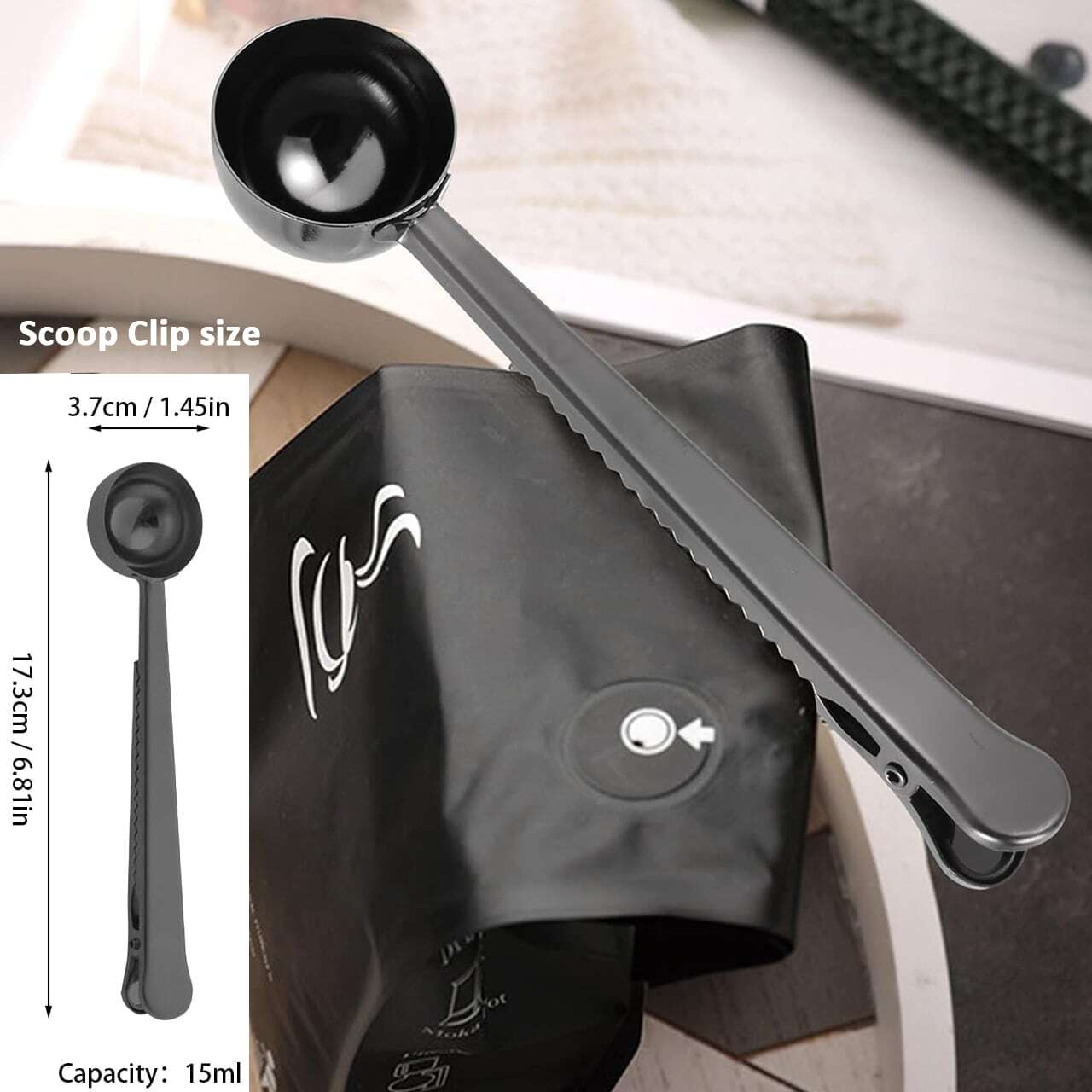 French Press Coffee Maker With Spoon Clip , DoubleWall Insulated