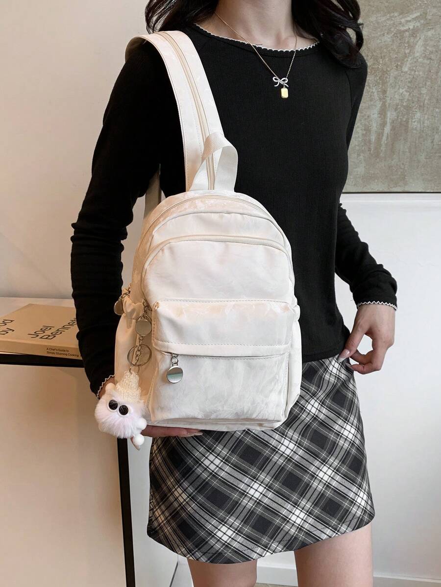 1 Piece Girls MultiPurpose Modern Simple Solid Color Backpack (Without