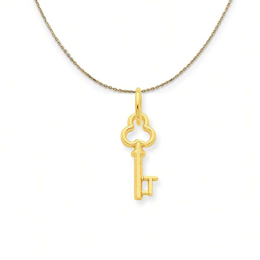 The Black Bow 14k Yellow Gold Hannah Mini Initial T Shamrock Key