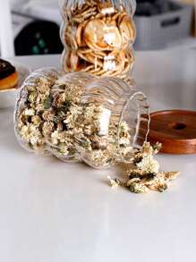 1 件条纹相思木盖创意玻璃储物密封罐，锤纹纹理，适用于豆类、茶叶、零食和咖啡，厨房储物用具、收纳盒、房间装饰，适用于厨房、餐厅、派对、露营、聚会、送给朋友的礼物、家人的礼物、圣诞礼物 - 彩色 - 查看 5