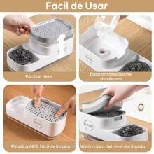 Kitchen Soap Dispenser Includes Sponge New Improved Model Soap Dispenser, 3 In 1 Organizer, Non-Slip Base, Soap Dispenser For Kitchen, Bathroom And Sink