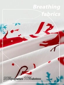 3条装男士雪花鹿印花三角裤，圣诞帽圣诞树装饰弹力中腰长款平角裤 - 彩色 - 查看 4