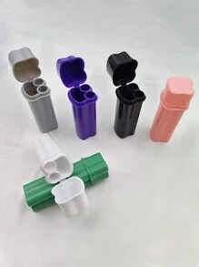 1pc Creative Flip-Top Cigarette Case With Integrated Lighter Storage, Portable Double-Slot Cigarette Box