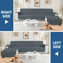 Vỏ sofa Ystyle có bán đảo trái phải, Vỏ sofa góc đa năng, Vỏ sofa Chaise Longue co giãn, Vỏ sofa hình chữ L - Màu xám đen - Xem 6