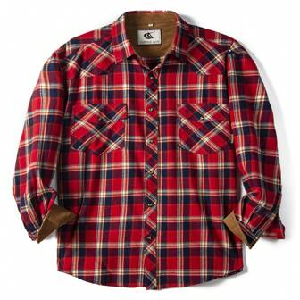 Mens Flannel Shirts Plain Corduroy Lined Pearl Snap Button Up Casual Western Cowboy Long Sleeve Shirts