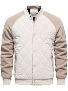 Latest Fashion Hot Men's Quilted Jacket Long Sleeved Soft And Warm Outdoor Button Front Jacket Jacket With Zipper Pocket - màu đen - Xem 5