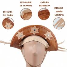 Leather Hat Lampião Maria Bonita Northeast Luiz Gonzaga - G - 查看 5