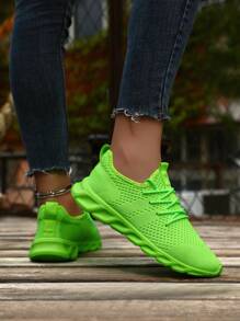 Women's Sports And Leisure Shoes Fitness Training Shoes Lightweight And Breathable Walking Shoes - Bright Green - View 5