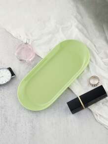 1PC Gold/Silver S/M/L Scandinavian Style Stainless Steel Oval Tray, Decorative Tray, Jewelry Tray/Dresser Tray, Countertop Storage Tray, Aromatherapy Tray, Stainless Steel Tray For Jewelry And Small Items, Suitable For Necklaces, Earrings, Bracelets, Rings, Multiple Scenario Use