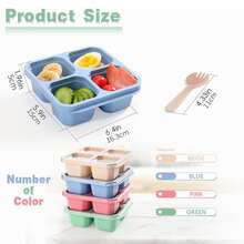 4/8PCS Food Crisper With Cutlery And Lid, Material, Snack Box, Fruit, Lye Bread, Travel Lunch Box, Reusable, Christmas, Halloween Gifts - 4 CÁI - Xem 6