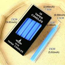 1 Box Of 10pcs, 16cm High Straight Candles, Each Lasts 2 Hours, Unscented, Suitable For Indoor/Outdoor, Emergency Lighting, Wedding, Church, Holiday, Birthday Party And Event Decoration, Dripless Tapered Design Gifts Graduation