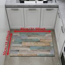 1 件装浅色木纹印花地垫，柔软厚实厨房垫，防滑防油地毯，防水门垫，吸水地毯，适用于厨房、客厅、洗衣房、浴室，多种尺寸可选，家居装饰 - 彩色 - 查看 19