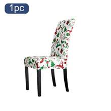 6 szt. Zielony świąteczny pokrowiec na krzesło na białym tle, świąteczne pokrowce na krzesła, wesołych świąt, pokrowiec na oparcie krzesła, rozciągliwy świąteczny pokrowiec na siedzenie, zmywalny, świąteczny pokrowiec na krzesło do jadalni, do kuchni, na przyjęcie świąteczne, drukowane pokrowce na krzesła do jadalni