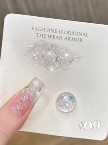 MISS SHAKA 10ml Gel Nail Polish Nail Art Pink Blue Explosion Flash Glitter Star Chasing Month By Month Flash Platinum Gel Nail Polish 2025 New Autumn And Winter Online Red Popular Whitening Nail Shop Exclusive For Women & Girl Holiday Gift.