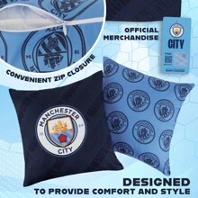Manchester City FC Square Cushion Covers 39 X 39cm Bed Sofa Cover Pack Of 2 Gift - Multicolor - View 3