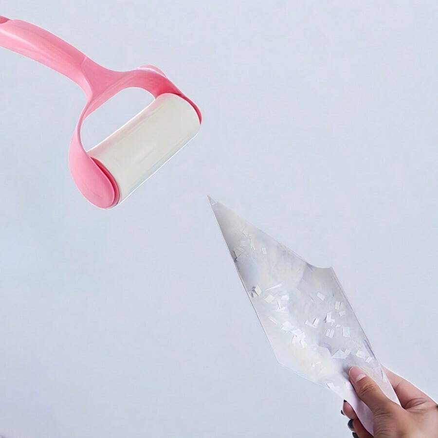 1 Lint Roller + 3 Refill Rolls, Pet Hair Remover, Reusable Sticky Lint Brush For Sofa, Clothes, Furniture, Carpet - Pink - View 1