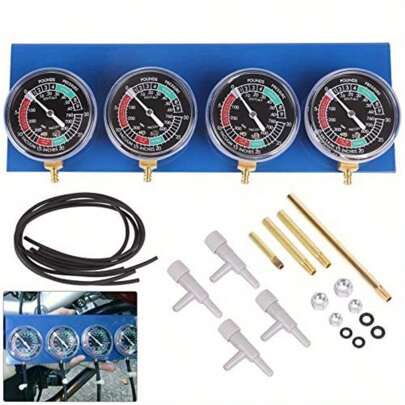 Motorcycle Carburettor Carb Vacuum Balancer Gauge 4 Cylinder Gauges Kit