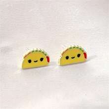 Cute Taco Earrings Enamel Daily Jewelry Gift For Friends Fashion Refinement - Yellow - View 7