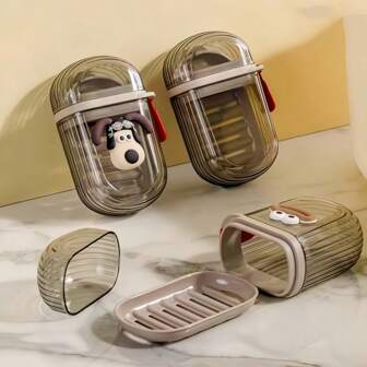 2 件旅行皂盒，可爱带盖香皂盒，防水便携香皂盒，适合旅行、居家、宿舍、学校、节日、生日礼物家居浴室装饰秋季装饰返校