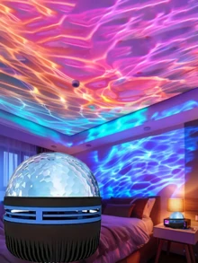 1 đèn tạo không khí gợn sóng nước điều khiển từ xa có đèn chiếu bầu trời đầy sao USB, đèn ngủ mini nhiều màu sắc sáng tạo cho phòng ngủ, đèn chiếu cực đa chức năng LED, đèn tạo không khí phòng ngủ, bạn đồng hành ngủ cạnh giường, thích hợp cho các buổi họp mặt gia đình, tiệc tùng, quà tặng lễ hội, quà tặng sinh nhật - nhiều màu - Xem 5