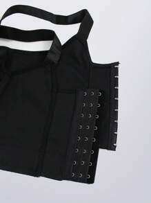Women's Black Comfort Seamless Deep V Push-Up Adjustable Bra Sports Beautify The Back Bra - 黑色 - 查看 11
