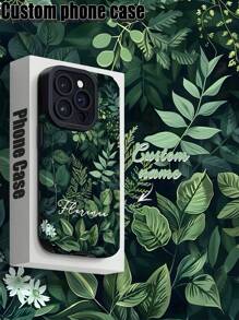 1 Ốp điện thoại tùy chỉnh có họa tiết lá, thích hợp để tùy chỉnh chữ cái, tên, biệt danh tương thích với điện thoại iPhone và Samsung. Ốp lưng TPU mềm chống sốc, chống trầy xước và chống vân tay, sự lựa chọn thông minh để cá nhân hóa ốp điện thoại làm quà tặng cho cá nhân, đối tác, gia đình, bạn bè, bạn thân, sinh nhật hoặc kỷ niệm. - màu đen - Xem 1