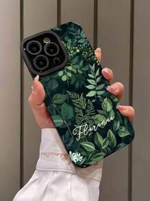 1 Ốp điện thoại tùy chỉnh có họa tiết lá, thích hợp để tùy chỉnh chữ cái, tên, biệt danh tương thích với điện thoại iPhone và Samsung. Ốp lưng TPU mềm chống sốc, chống trầy xước và chống vân tay, sự lựa chọn thông minh để cá nhân hóa ốp điện thoại làm quà tặng cho cá nhân, đối tác, gia đình, bạn bè, bạn thân, sinh nhật hoặc kỷ niệm. - màu đen - Xem 3