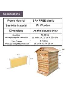 7 Auto Flowing Beehives Frames + 10 Bee Frames Foundations + 2 Hive Box Brood Super Box - 1 - 查看 5