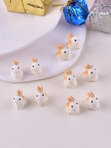 混合隨機10入組時尚3d貓羊考拉蛇狐猪青蛙動物樹脂吊飾項鍊女性手作耳環項鍊珠寶製作 - 彩色 - 查看 21