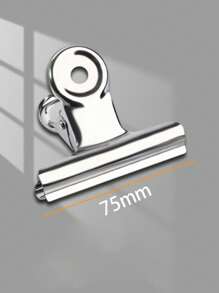 1pc Customizable Logo Stainless Steel File Folder Clip, Metal Triangle Shaped Stationery Clips, Large Memo Board Clip, Suitable For School, Office And Commercial Use Back To School,Back To School,School Supplies