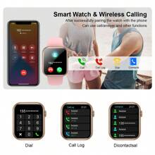 1pc Silicone Strap Smart Watch With Calling Function, Pedometer, Calorie Burning, Distance Tracker, Multiple Sports Modes, Alarm, Notification Reminder, 2.01" Full Touch Screen, Compatible With Android & IOS