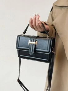 New Women's Handbag, Large Capacity Solid Color Shoulder Bag, Casual Versatile, Elegant Solid Color Tote Bag, Cross-Border Style Messenger Bag, Suitable For Office, Outdoor, Shopping - Black - View 2