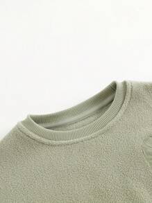MARC&JANIE Young Boys Mountain Outdoor Soft Polar Fleece Pocket Stitching Sweatshirt Autumn And Winter - Green - View 7