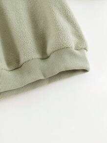 MARC&JANIE Young Boys Mountain Outdoor Soft Polar Fleece Pocket Stitching Sweatshirt Autumn And Winter - Green - View 10