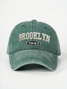 قبعة البيسبول المغسولة، للنساء، مطرزة بحرف BROOKLYN 1947 قابلة للتعديل، توفر حماية من الشمس للاستخدام الخارجي، مناسبة للربيع والخريف والسفر والشاطئ، قبعة بطراز Y2K للرجال الشبابرمضان